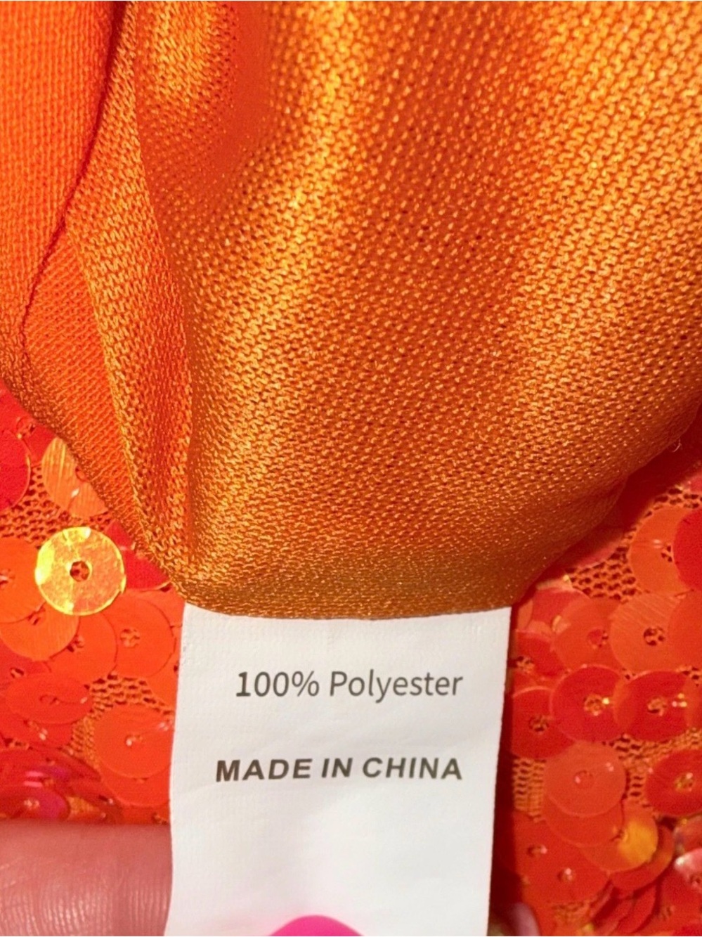 Sequin Racerback Tank Top in Vibrant Orange by - Picture 7 of 9